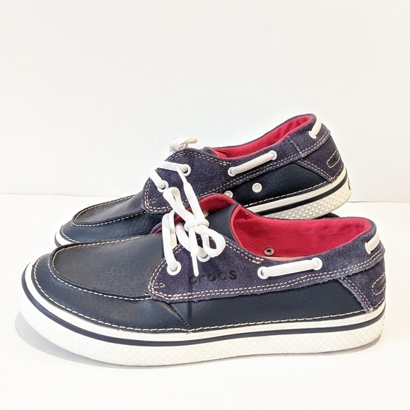 CROCS boys navy blue boat shoes size 6 - Picture 2 of 14